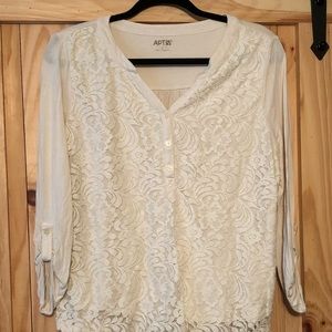 Lace front blouse
